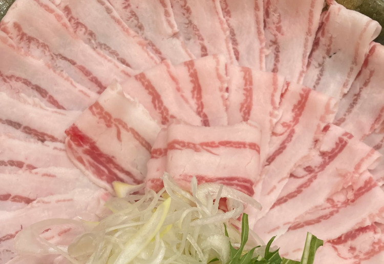 7.追加　鹿児島黒豚しゃぶしゃぶ肉のみ　単品150ｇ(shabushabu／Additional Kagoshima Black Pork Shabu-Shabu Meat Only Single Item 150g)